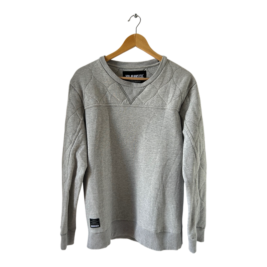 VOI Jeans Co Sweatshirt Herren M Grau Steppoptik Rundhals Baumwolle Casual Look