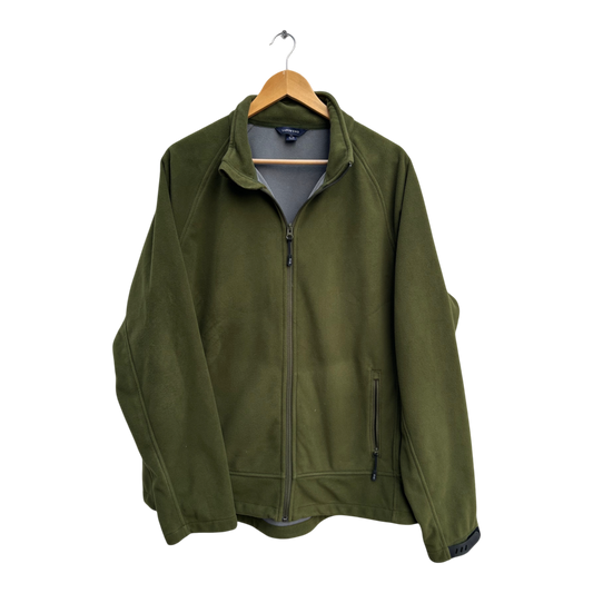 Lands End Fleecejacke Herren XL Grün Outdoor Freizeit Warm Jacke Übergangsjacke