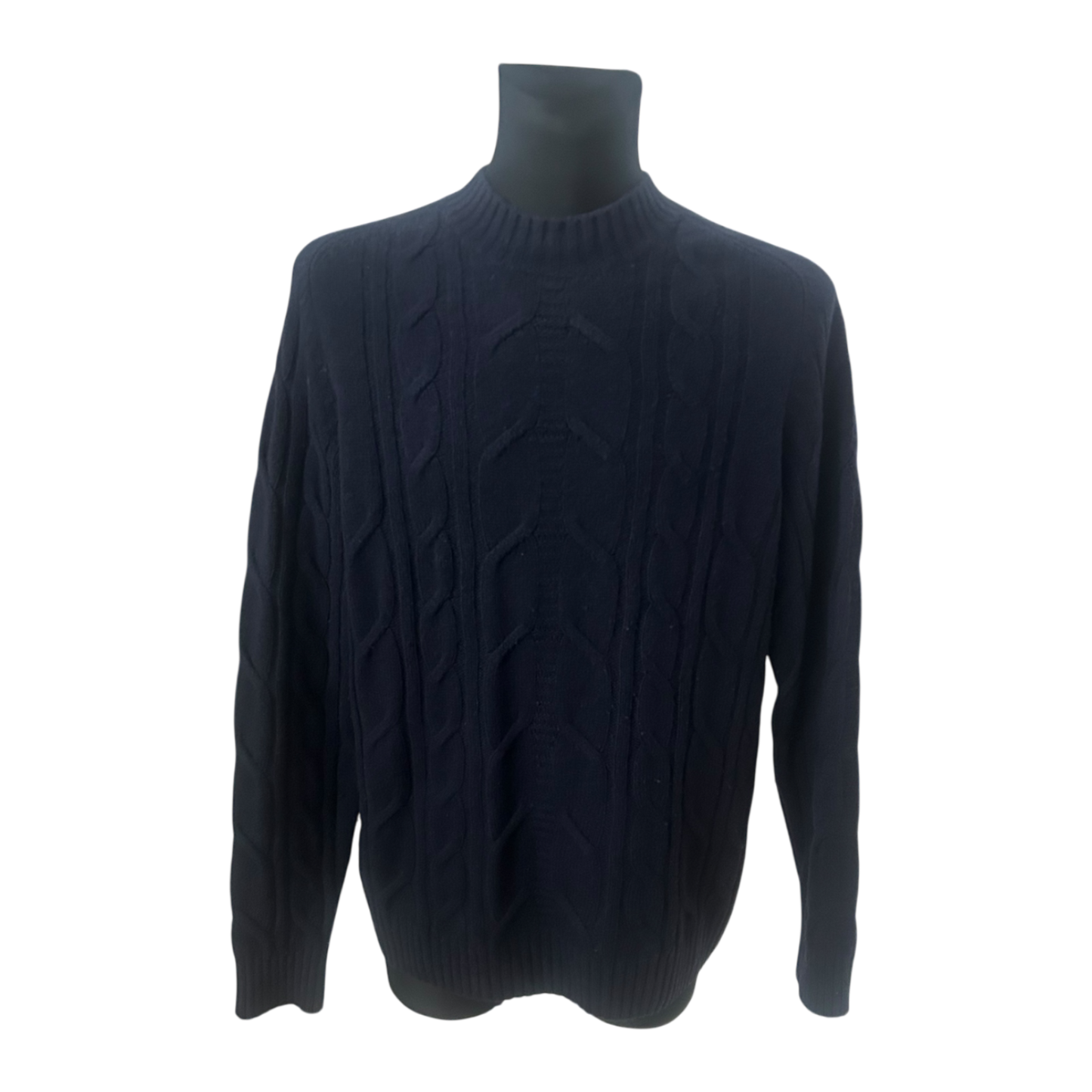 C&A Premium Herren Pullover Dunkelblau Strick Gr L Wolle Klassisch