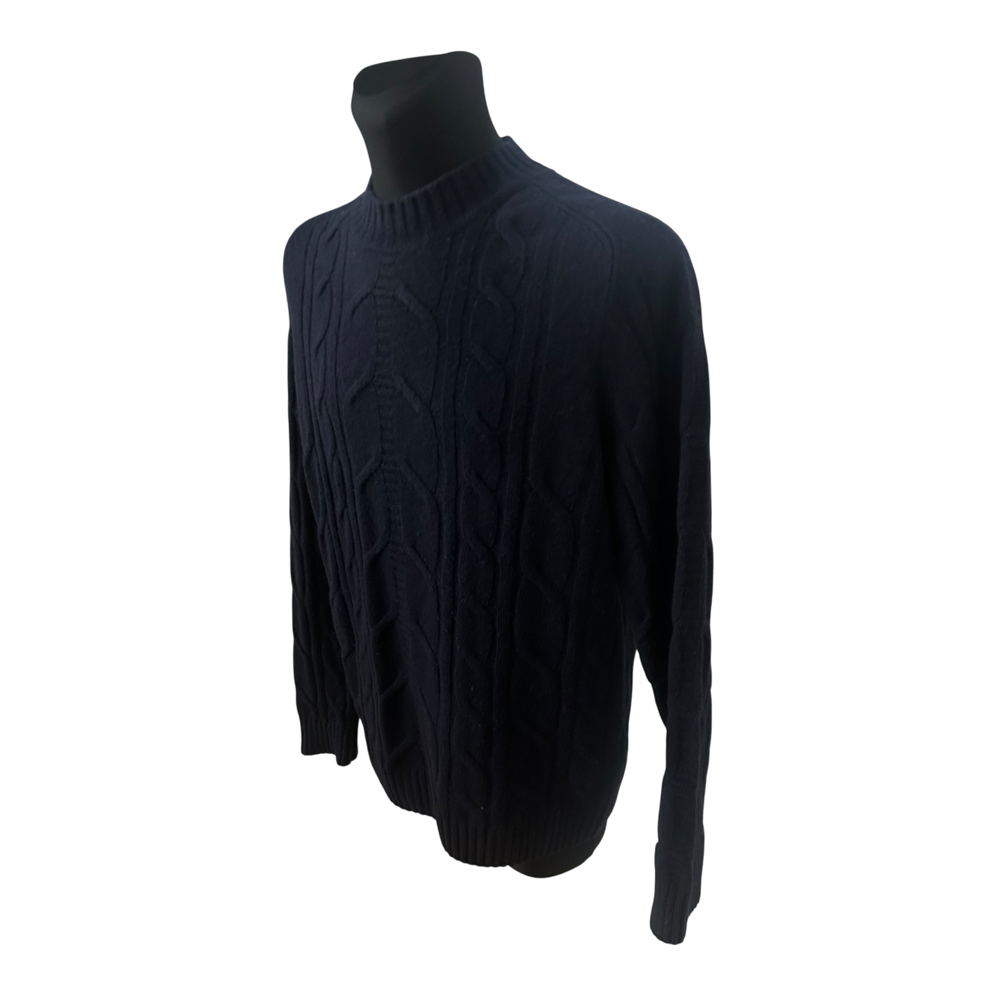 C&A Premium Herren Pullover Dunkelblau Strick Gr L Wolle Klassisch