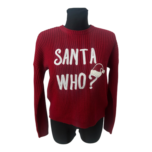 Fishbone Pullover XS Rot Santa Who Christmas Strick Winter Damen Statement