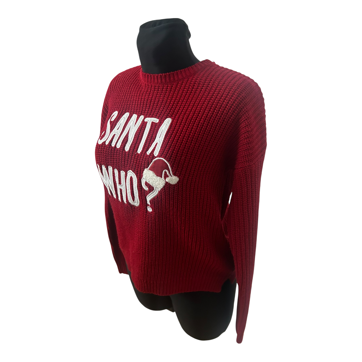 Fishbone Pullover XS Rot Santa Who Christmas Strick Winter Damen Statement