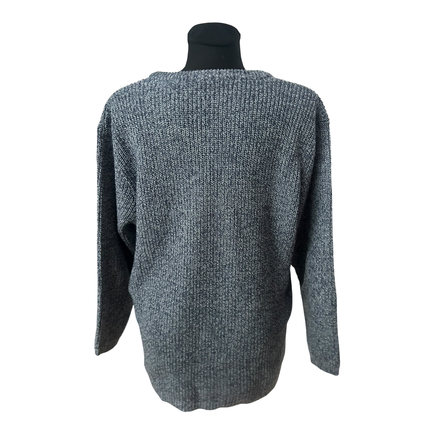 Damen Pullover Größe 46 Grau Strick Weit Geschnitten Rundhals Basic