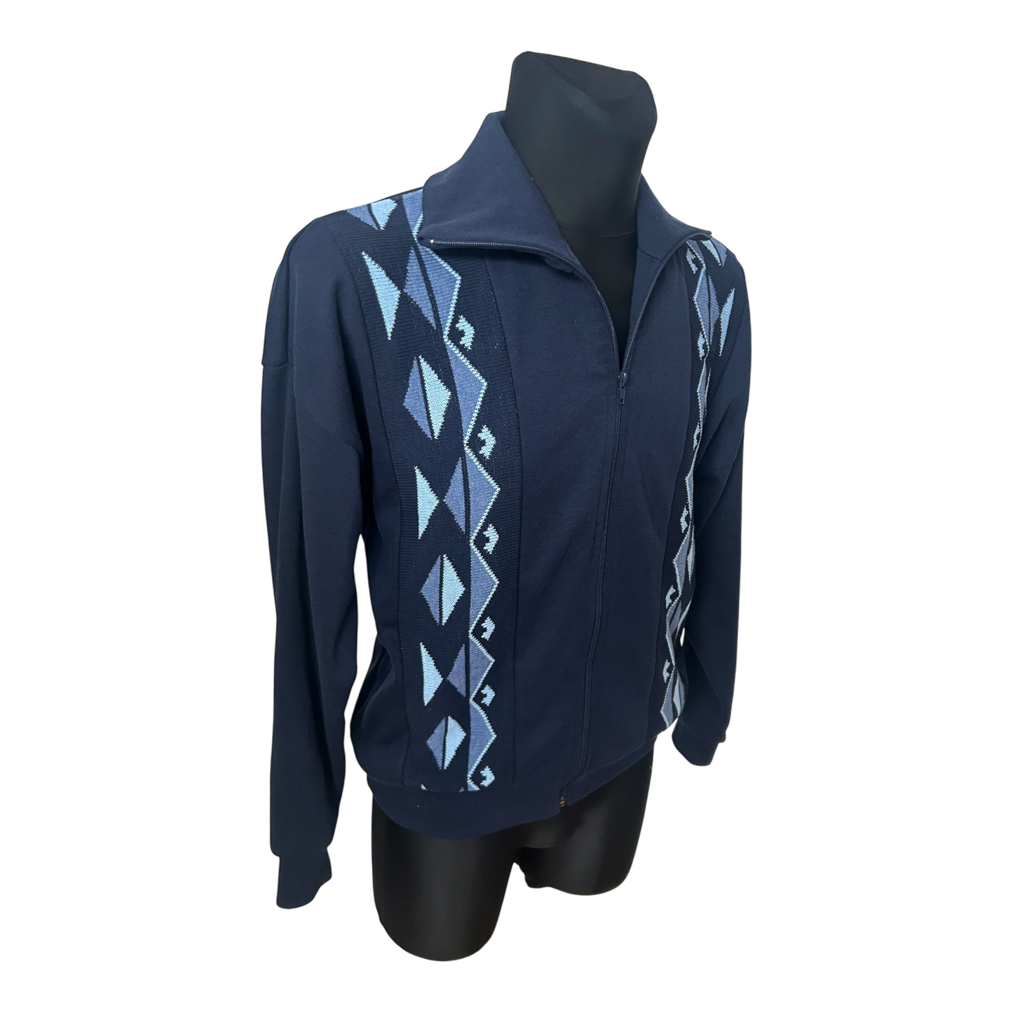 Plantier Vintage Herren Strickjacke Blau Gr M 25 50 Reißverschluss Retro