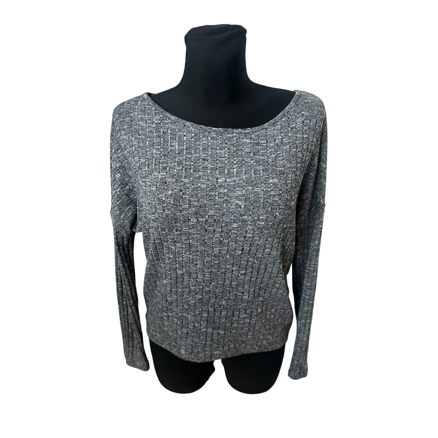 Only Damen Pullover S Grau Strukturmuster Langarm Stretch Modern Elegant