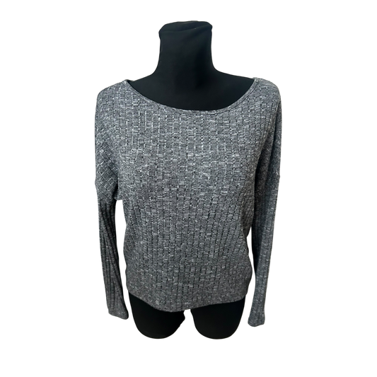 Only Damen Pullover S Grau Strukturmuster Langarm Stretch Modern Elegant