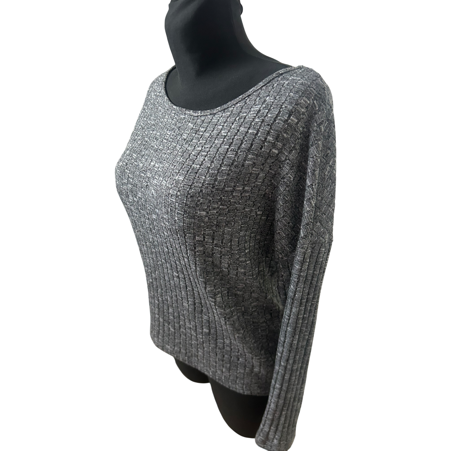 Only Damen Pullover S Grau Strukturmuster Langarm Stretch Modern Elegant