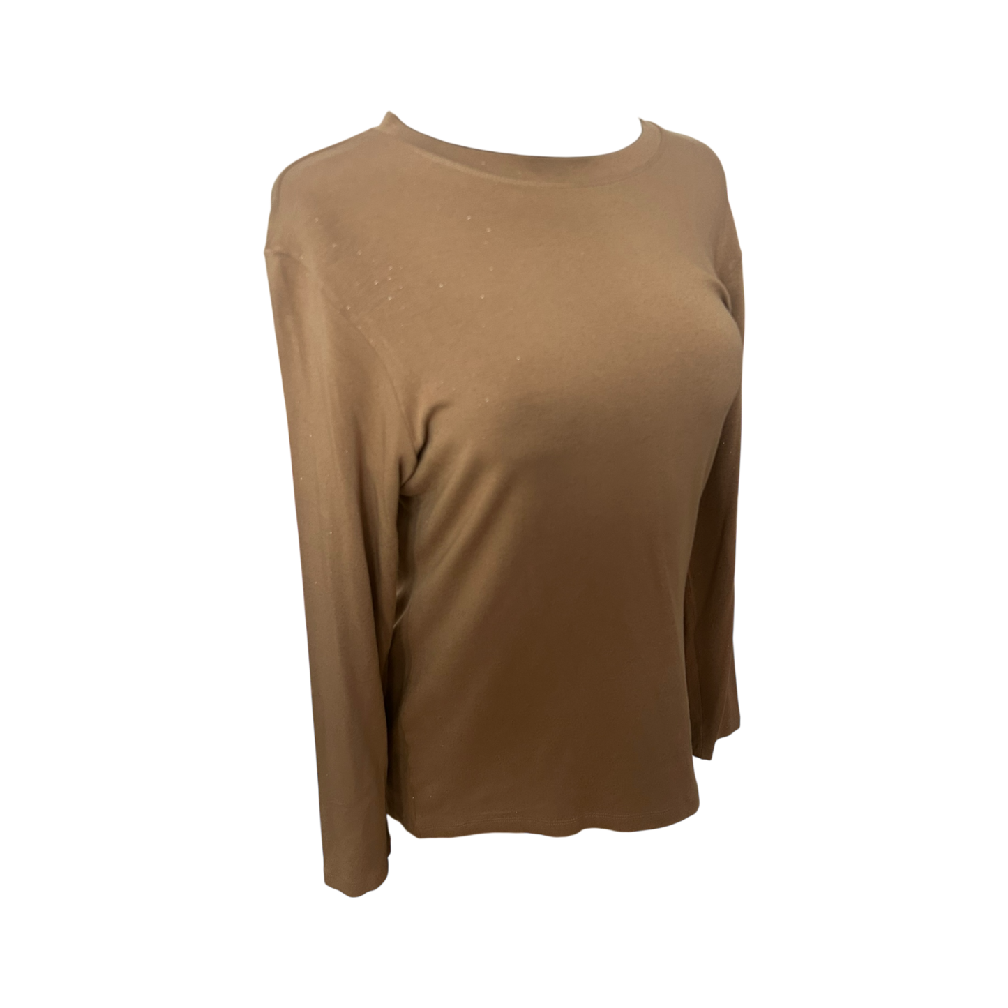 Jobis Damen Pullover Größe 42 Braun Glitzer Langarm Stretch Elegant