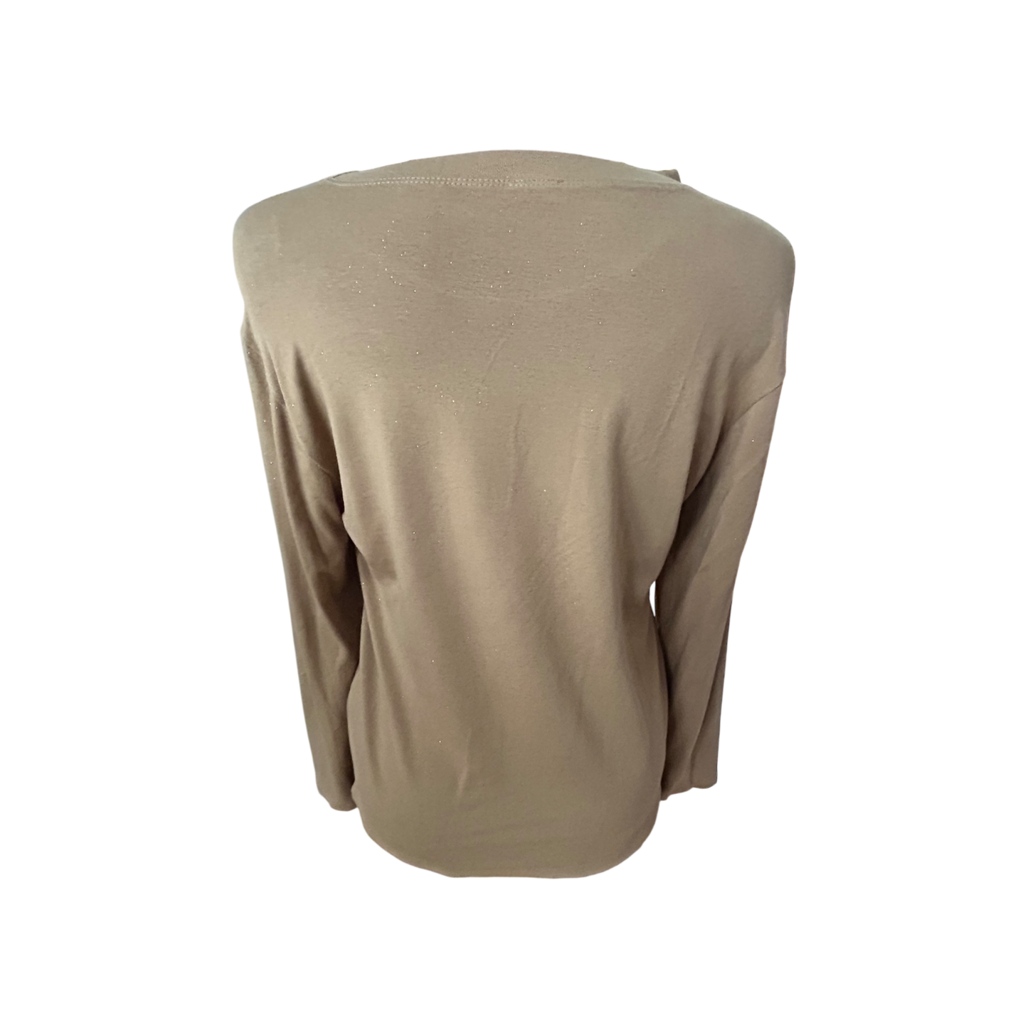 Jobis Damen Pullover Größe 42 Braun Glitzer Langarm Stretch Elegant