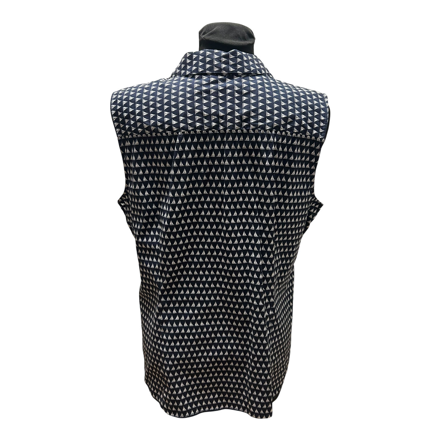 Charter Club Damen Bluse Dunkelblau Weiß Gr 46 Baumwolle Stretch Maritim