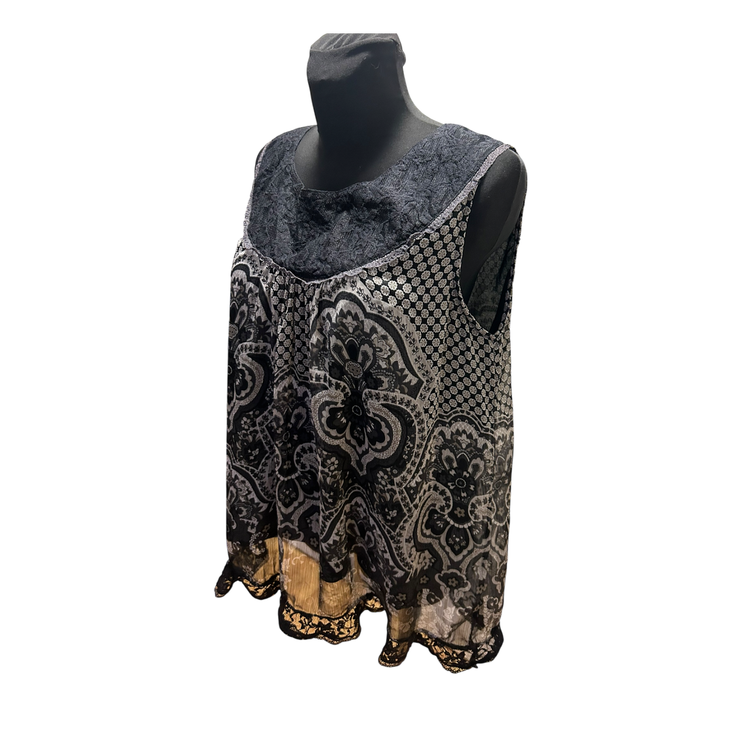 NKD Damen Bluse Schwarz Gr 48 Spitze Transparent Elegant Festlich Chic