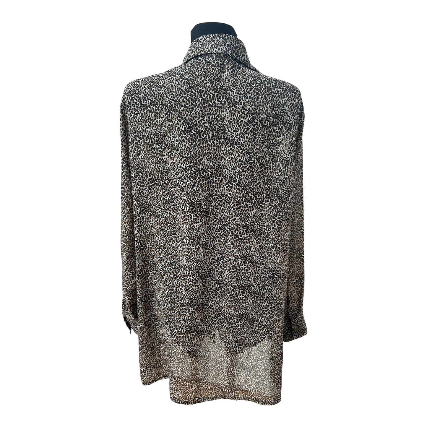 Cobra Bluse Damen Gr 48 Leo Muster Lang Viskose Made Germany Elegant