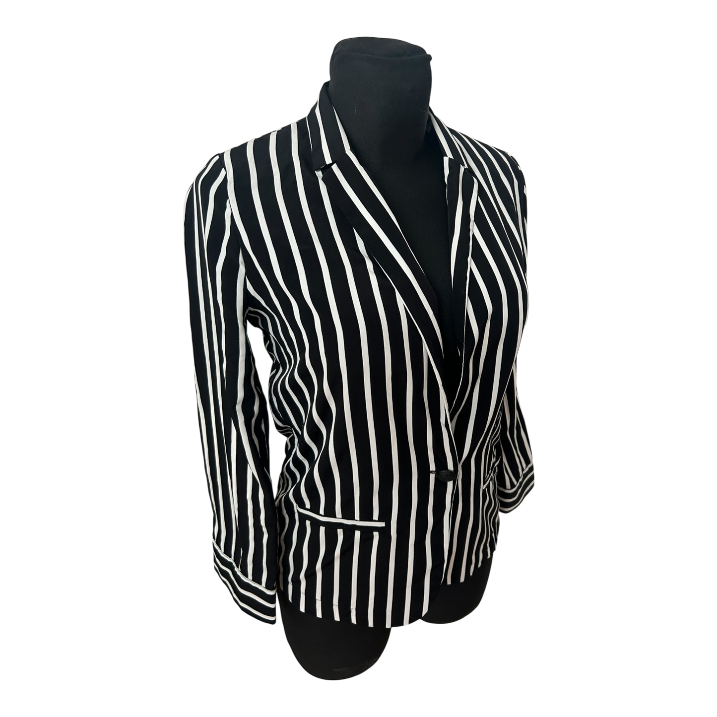 Pimkie Bluse Damen Gr 34 Schwarz Weiss Gestreift Leicht Sommer Elegant Chic