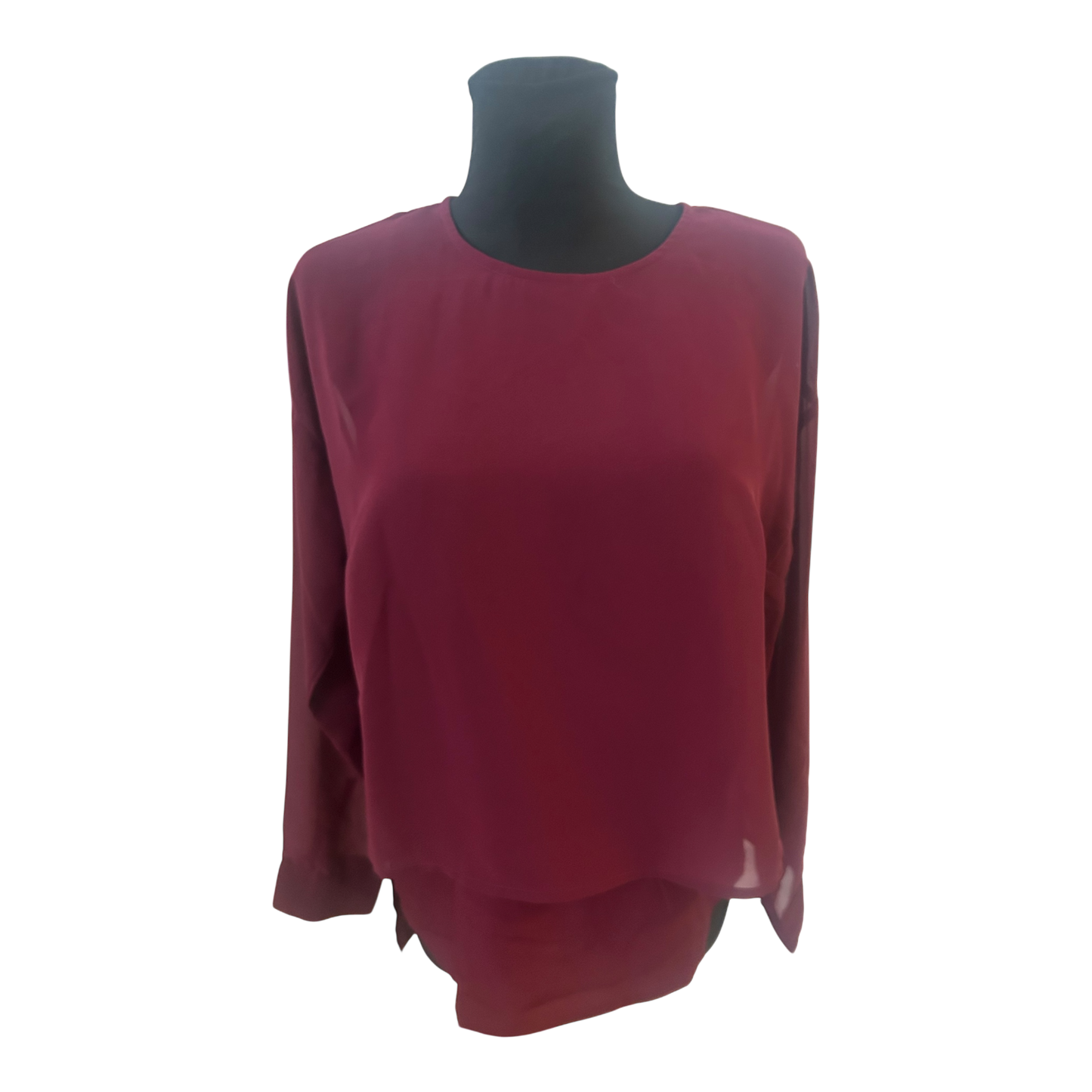 Best Connections Bluse Damen Gr 40 Bordeaux Transparent Elegant Kurzarm
