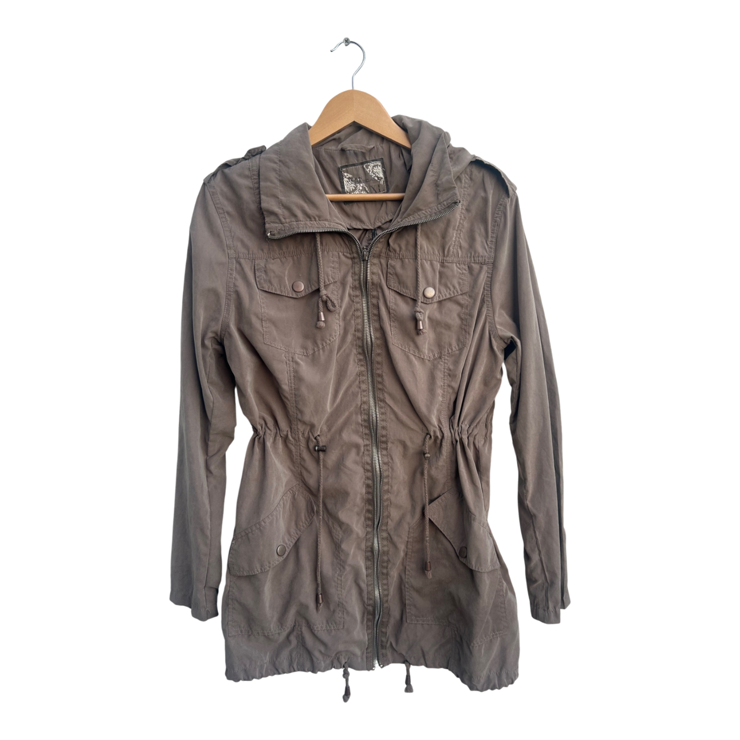 Jean Pascale Damen Jacke Gr XXL Khaki Kapuze ungefüttert Freizeit leicht modern