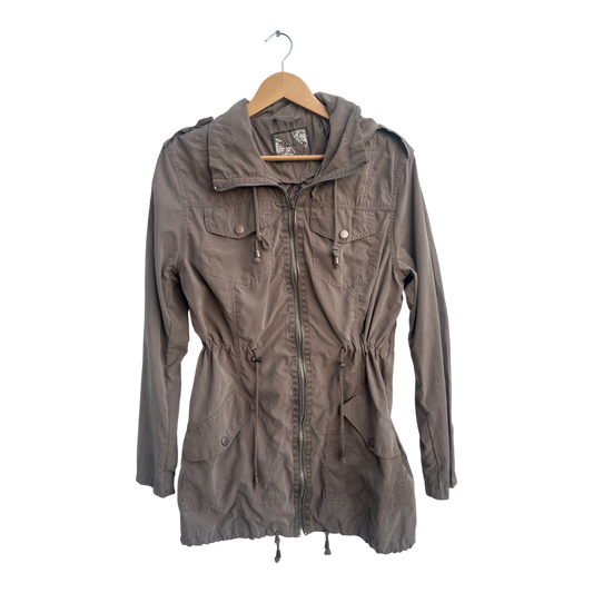 Jean Pascale Damen Jacke Gr XXL Khaki Kapuze ungefüttert Freizeit leicht modern