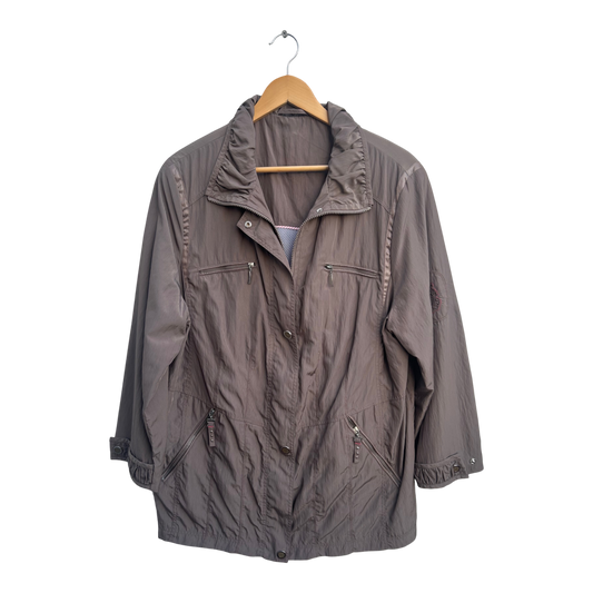 Damen Jacke Gr 44 Braun leicht gefüttert Übergangsjacke Elegant Freizeit Klassisch