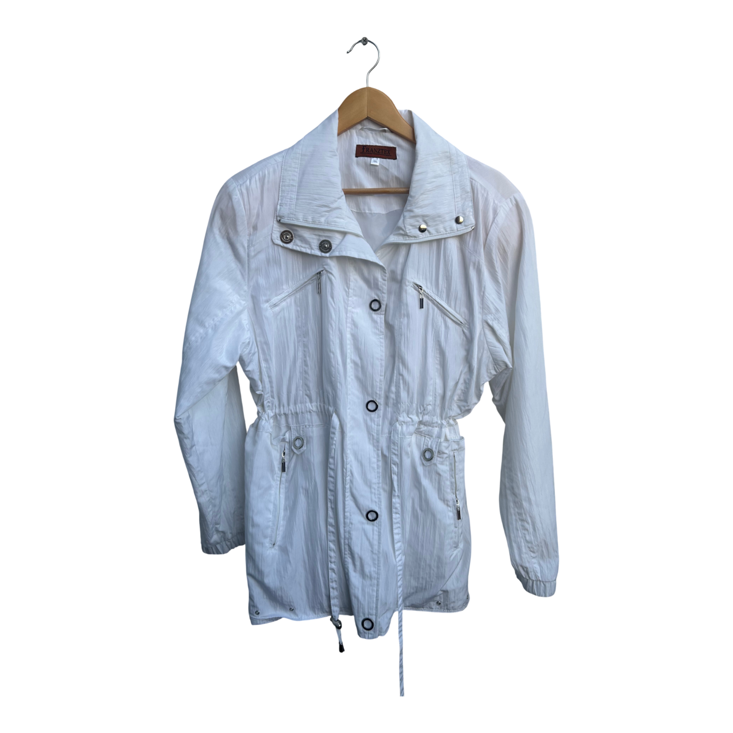 Franztex Damen Jacke Gr XXL Weiß leicht gefüttert Übergangsjacke elegant Vintage