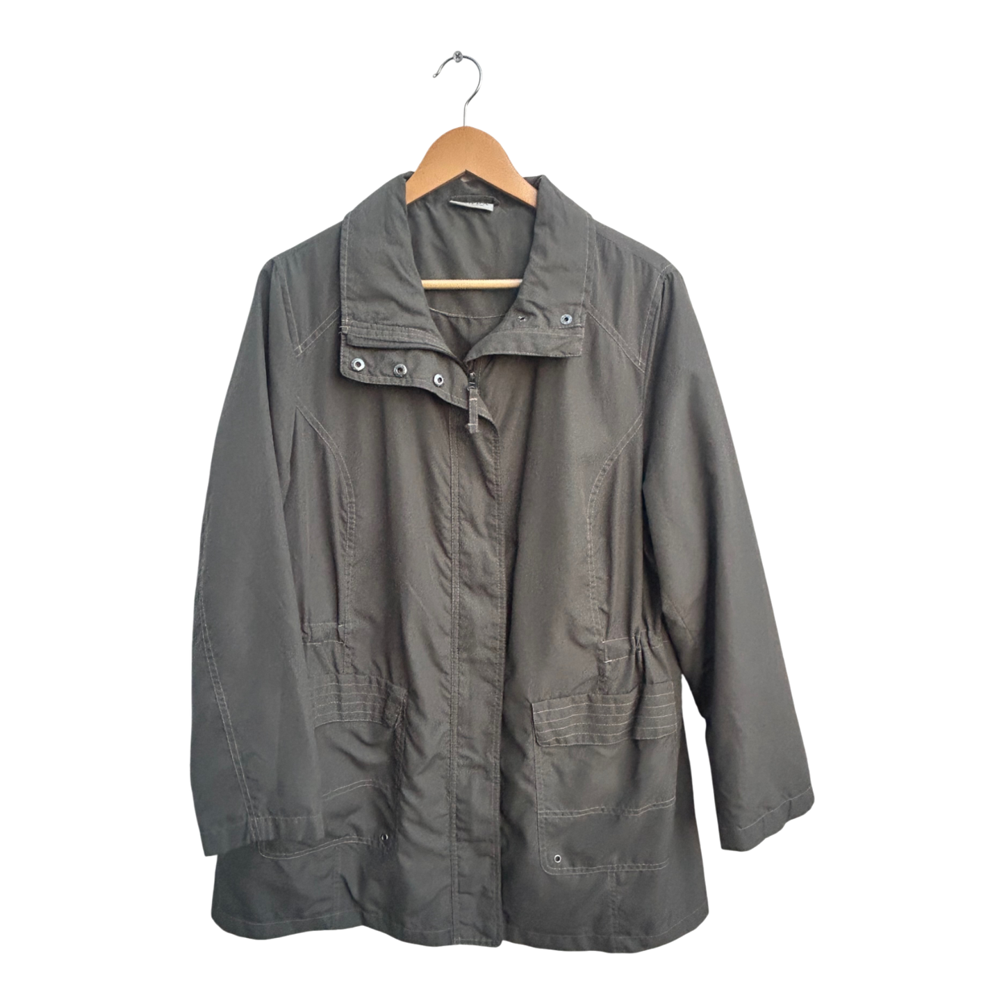 Canda Damen Jacke Gr L Khaki leicht gefüttert Übergangsjacke Freizeit klassisch