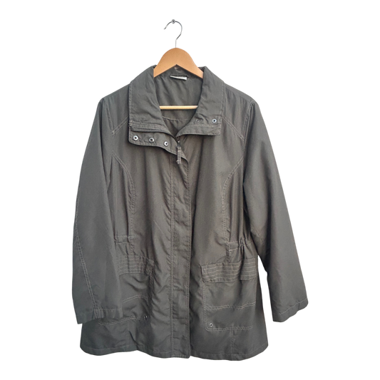 Canda Damen Jacke Gr L Khaki leicht gefüttert Übergangsjacke Freizeit klassisch
