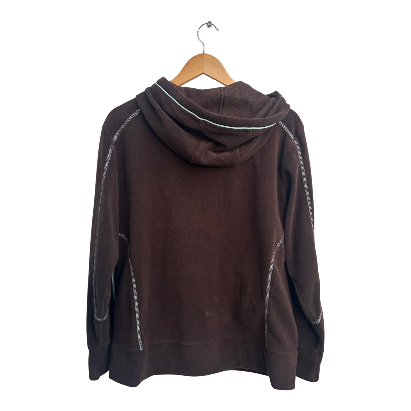 Rodeo Damen Fleecejacke Hoodie Gr L Braun Flauschig Warm Kapuzenjacke Freizeit