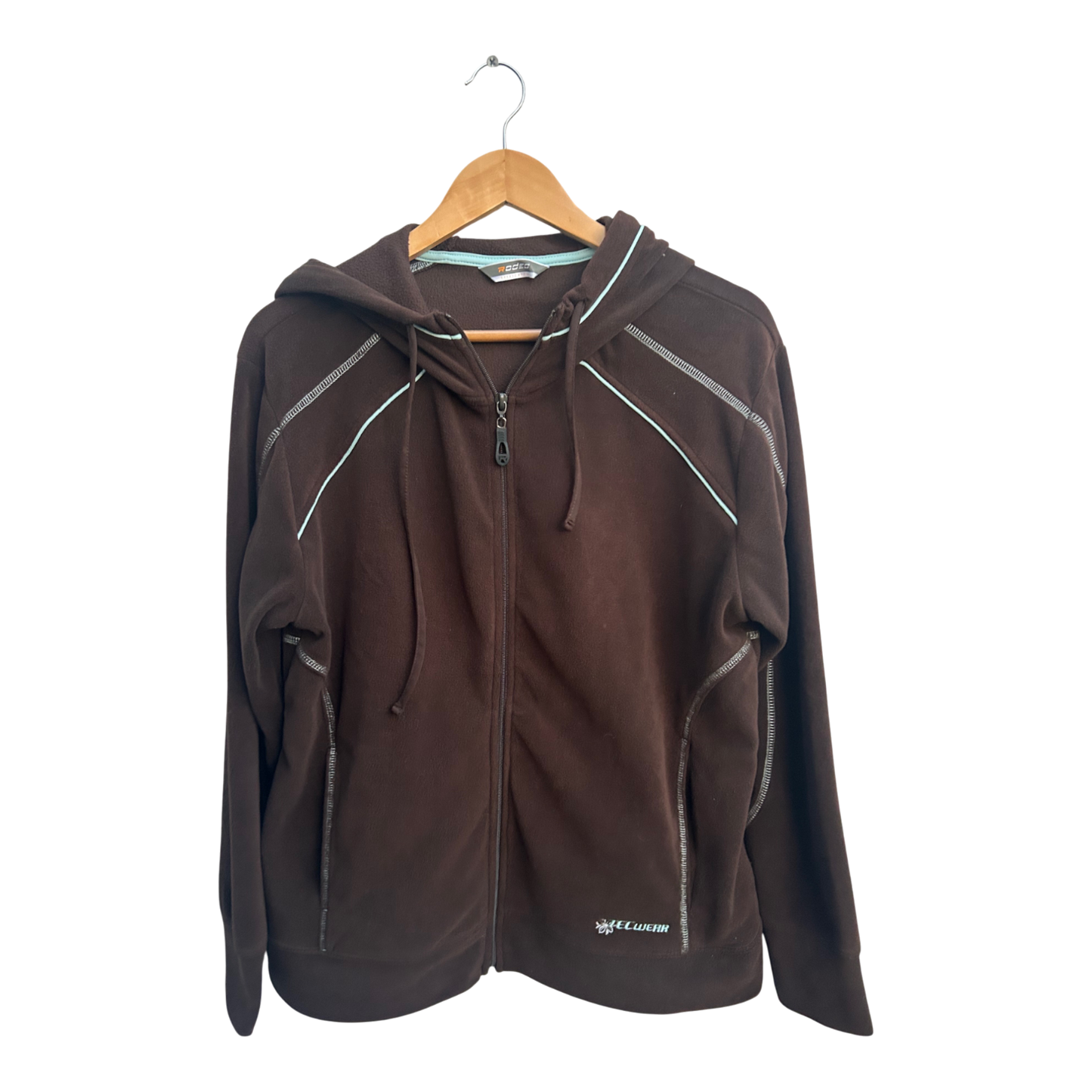 Rodeo Damen Fleecejacke Hoodie Gr L Braun Flauschig Warm Kapuzenjacke Freizeit