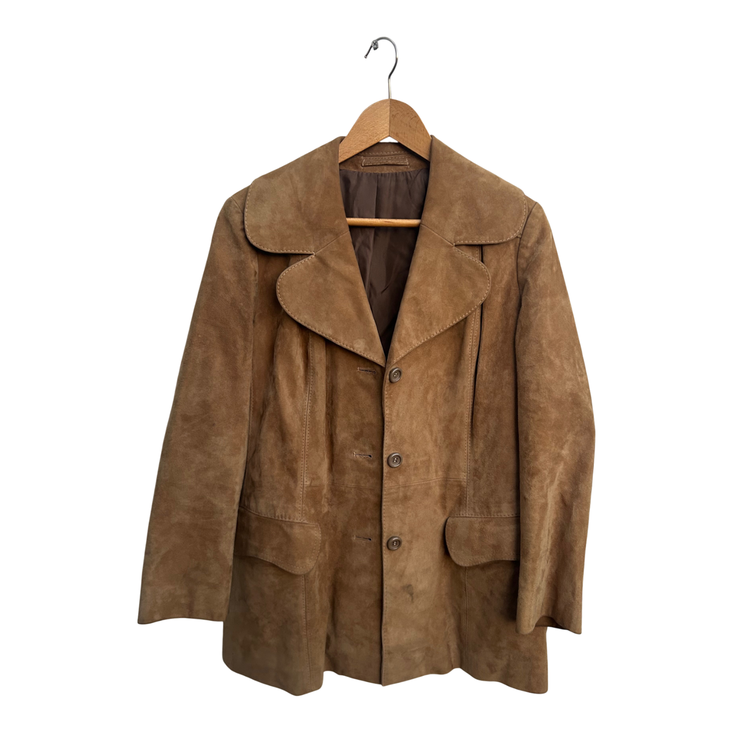 Wildleder Jacke Damen Gr 46 Braun Echtleder Kurzmantel Stil hochwertig elegant