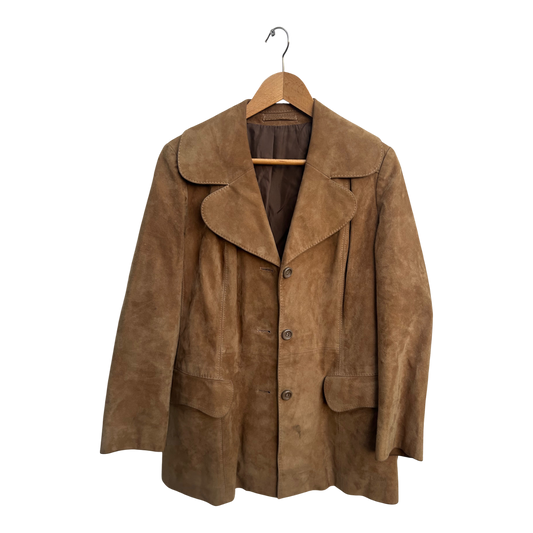 Wildleder Jacke Damen Gr 46 Braun Echtleder Kurzmantel Stil hochwertig elegant