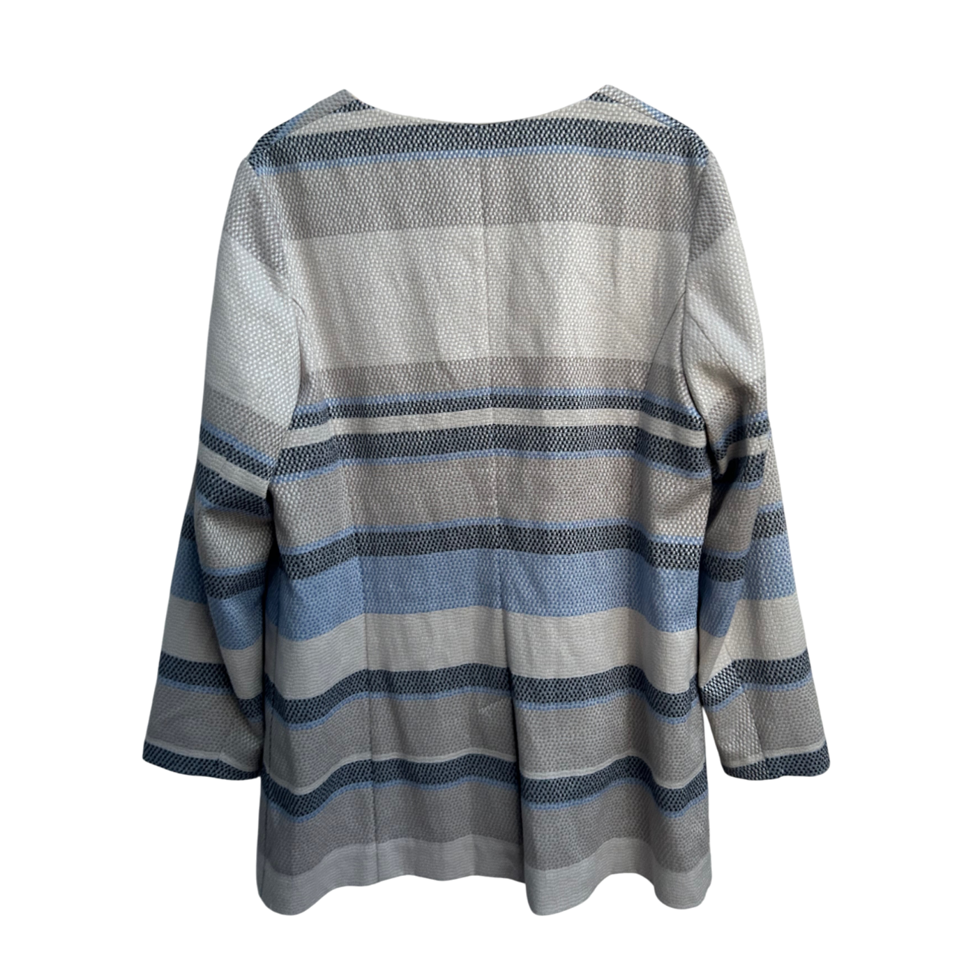 Bianca Mantel Damen Gr 46 Beige Blau Gestreift Übergang Elegant Teilgefüttert