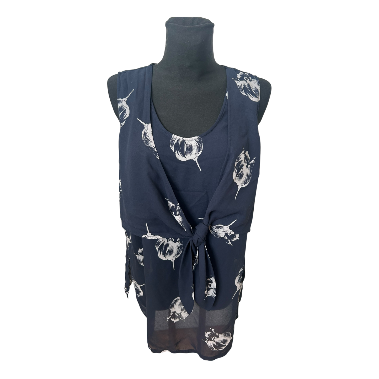 Apart Damen Bluse Gr 46 Blau Transparent Blumenprint Bindung Elegant Chic