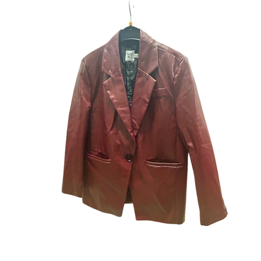 🔥 Princess Polly Blazer XS – Kunstleder Bordeaux, Trendy