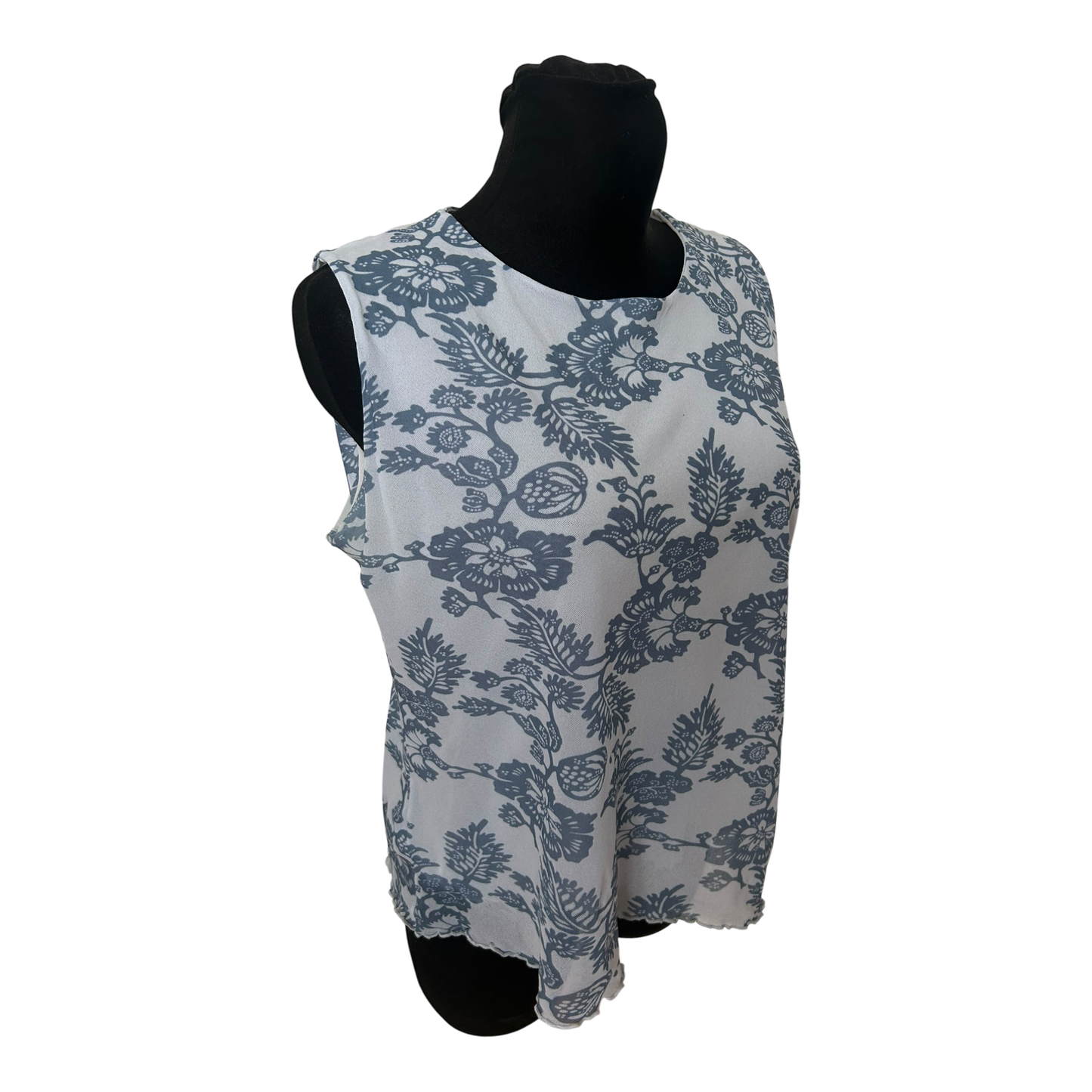 Aigner Bluse Damen Gr 44 Hellblau Blumen Made in Italy Elegant Luxus Chic