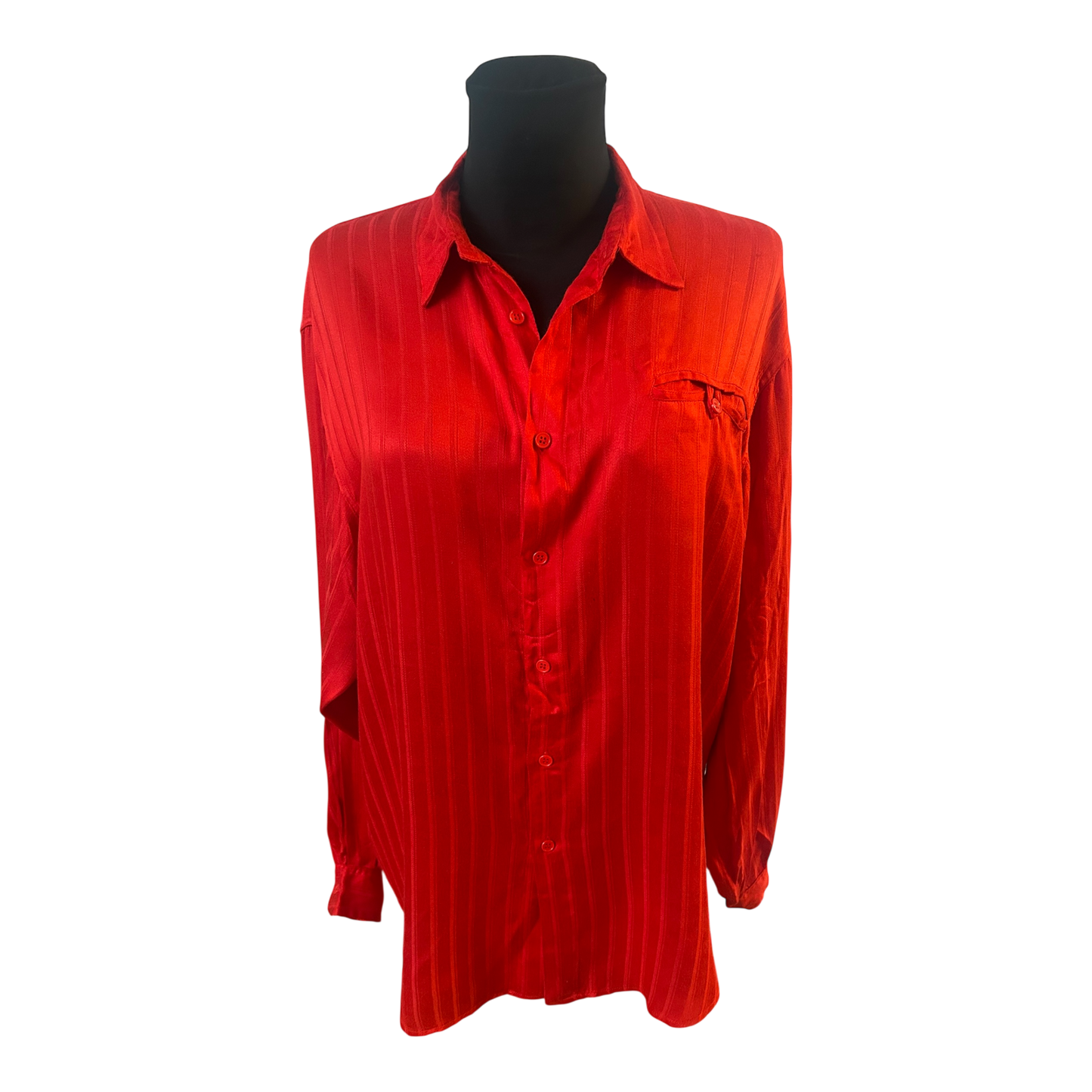 Yuko Kinoshita Bluse Damen XL Rot Oversize Lang 100% Rayon Elegant Chic