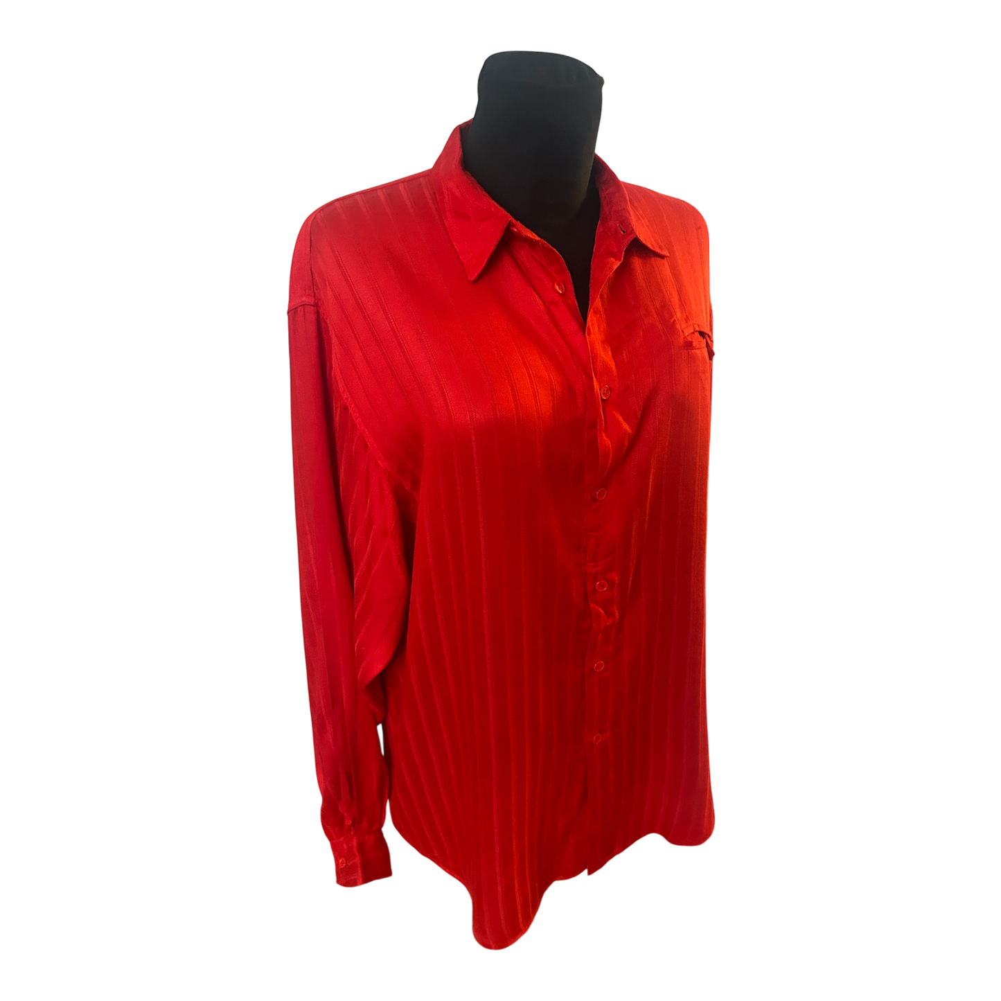 Yuko Kinoshita Bluse Damen XL Rot Oversize Lang 100% Rayon Elegant Chic