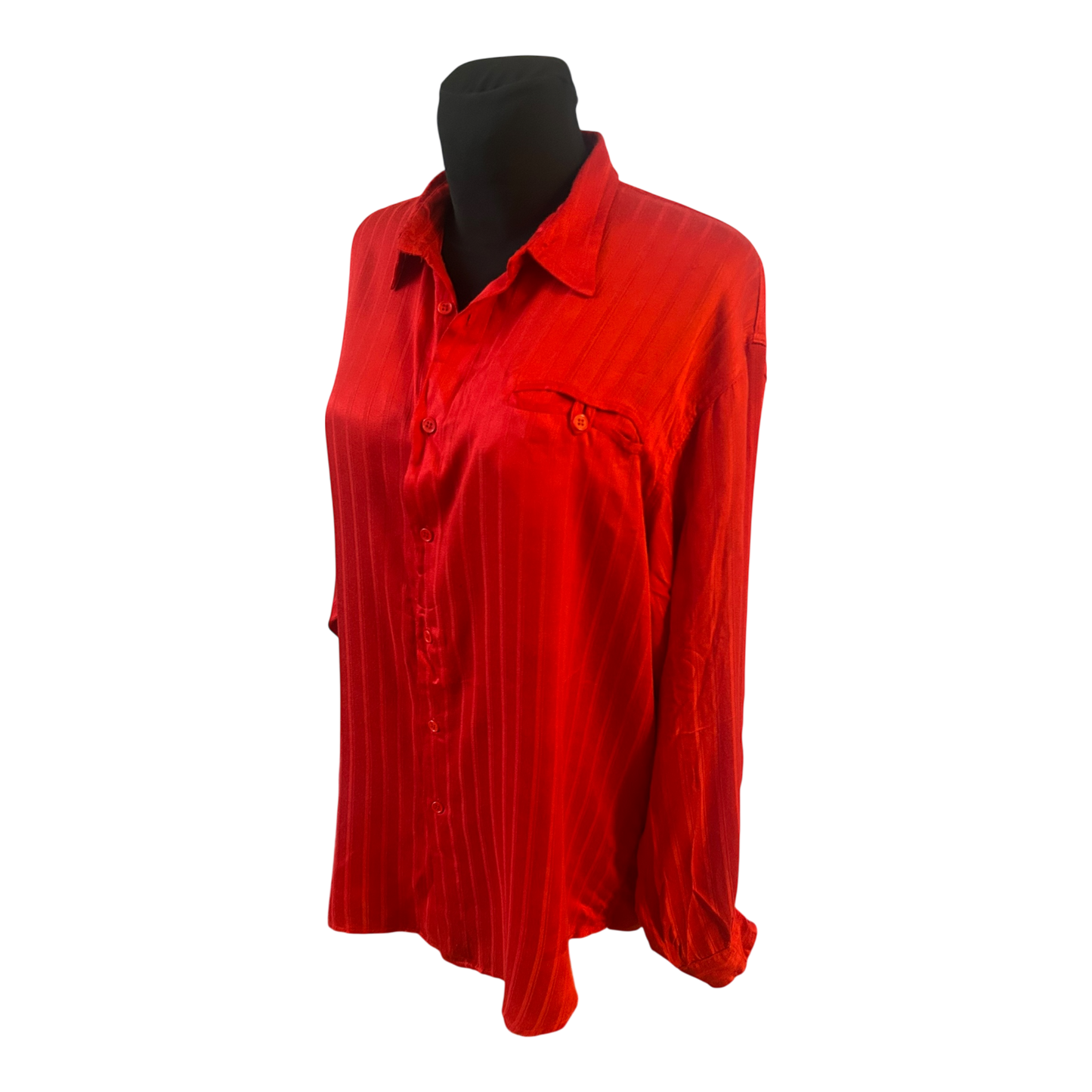 Yuko Kinoshita Bluse Damen XL Rot Oversize Lang 100% Rayon Elegant Chic
