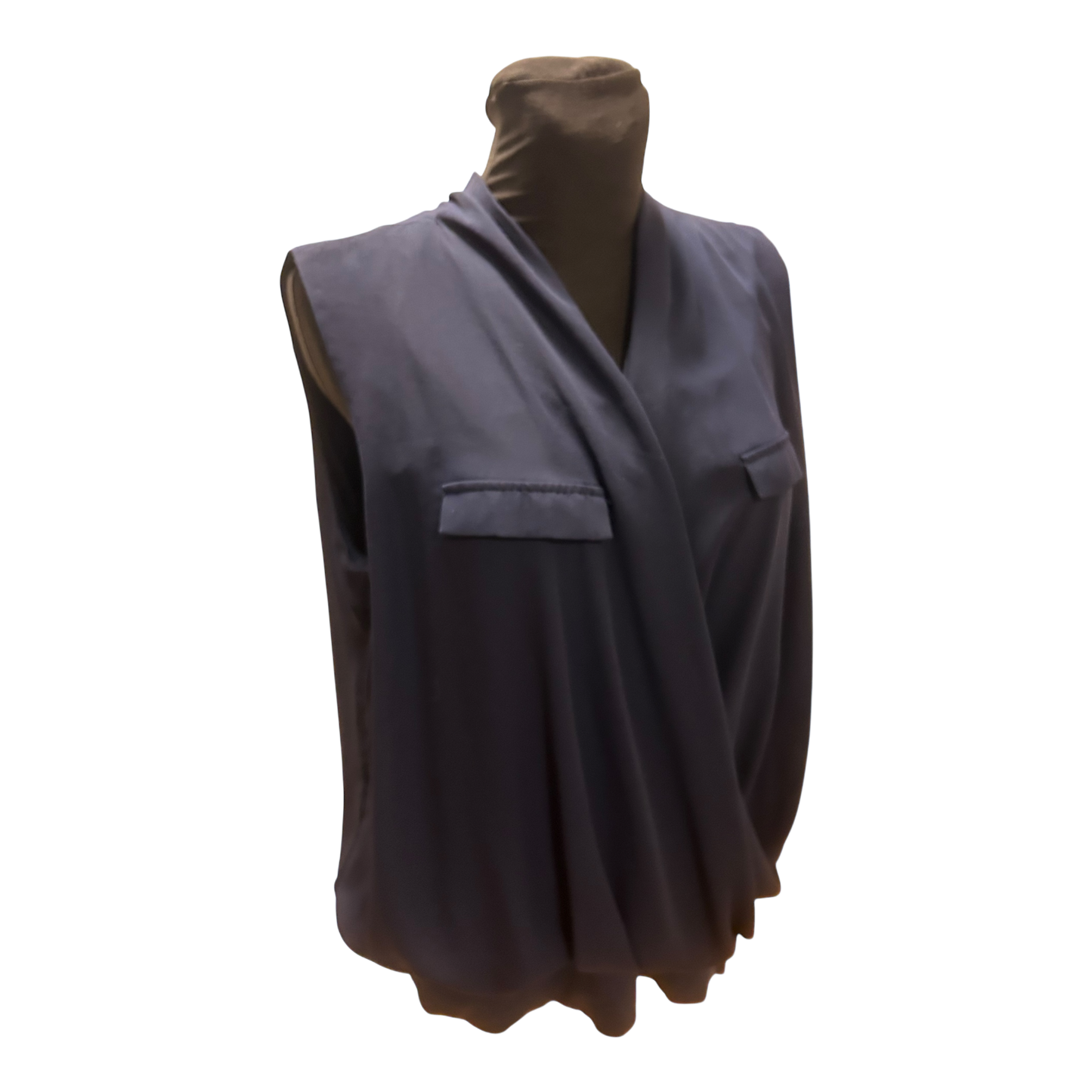 MS Mode Bluse Damen Gr 50 Blau Viskose Elegant Zweilagig Stretch