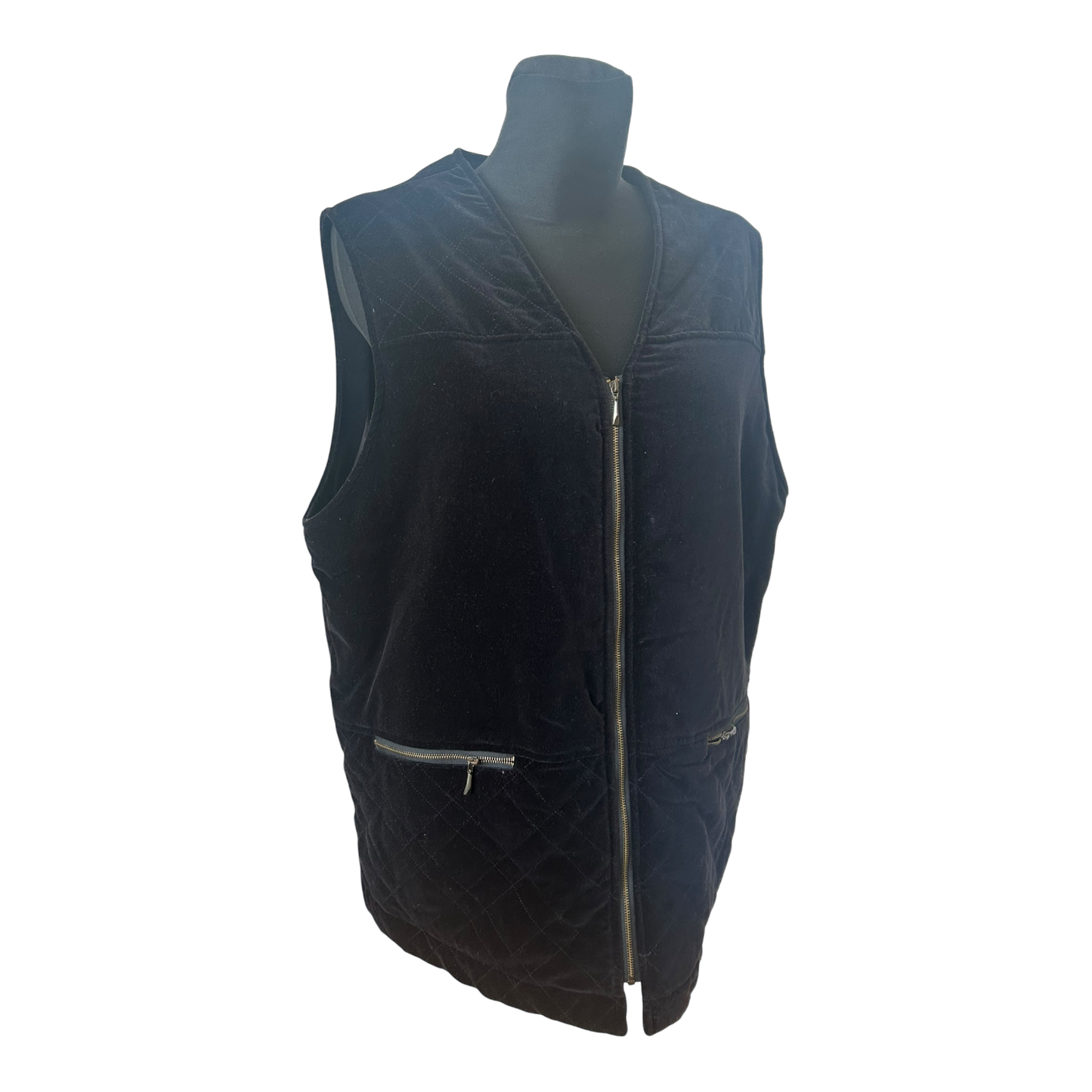 Barisal Weste Damen Gr 44 Schwarz Samt Gefüttert Elegant Reissverschluss