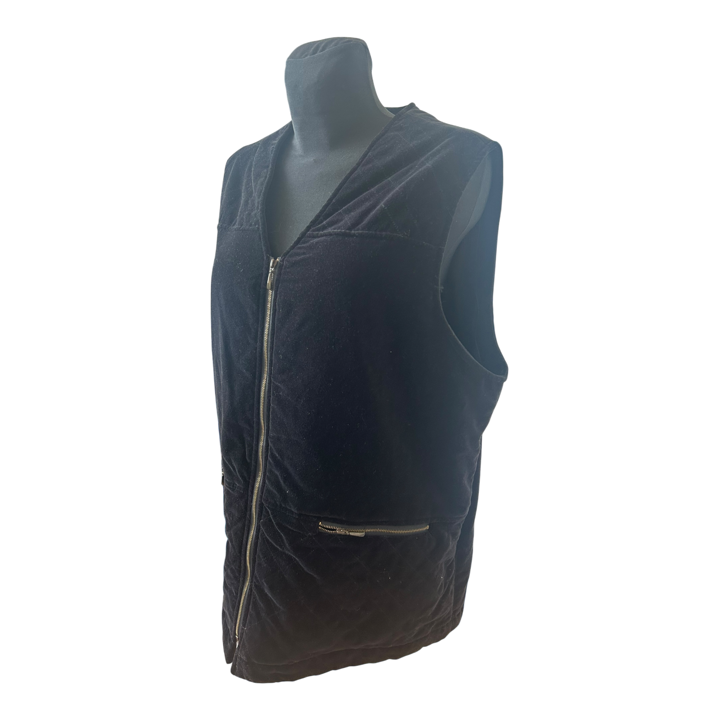 Barisal Weste Damen Gr 44 Schwarz Samt Gefüttert Elegant Reissverschluss