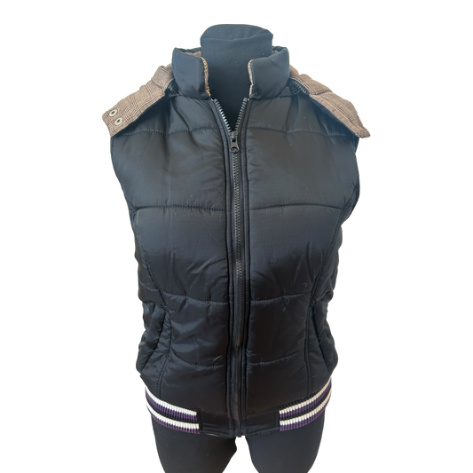 Chikiwi Sportswear Weste Damen Gr 36 Schwarz Steppweste Kapuze Sportlich