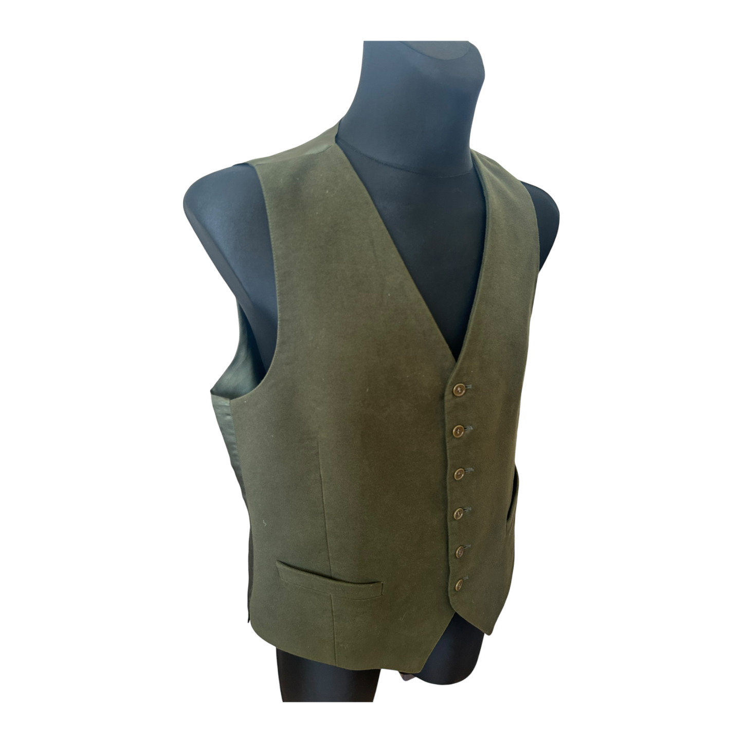 Magee Herren Weste Gr 50 Dunkelgrün Wollstoff Country Stil Elegant Vintage