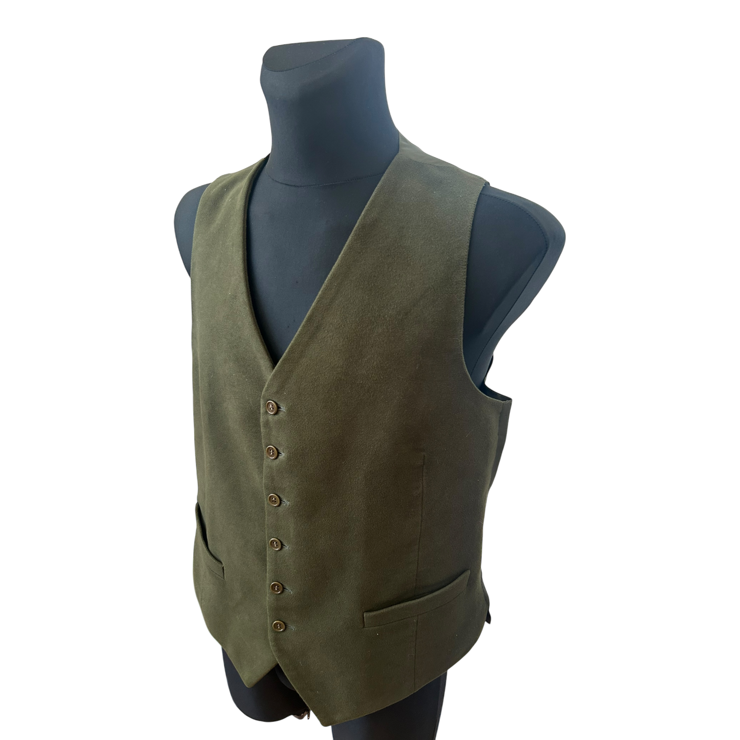 Magee Herren Weste Gr 50 Dunkelgrün Wollstoff Country Stil Elegant Vintage