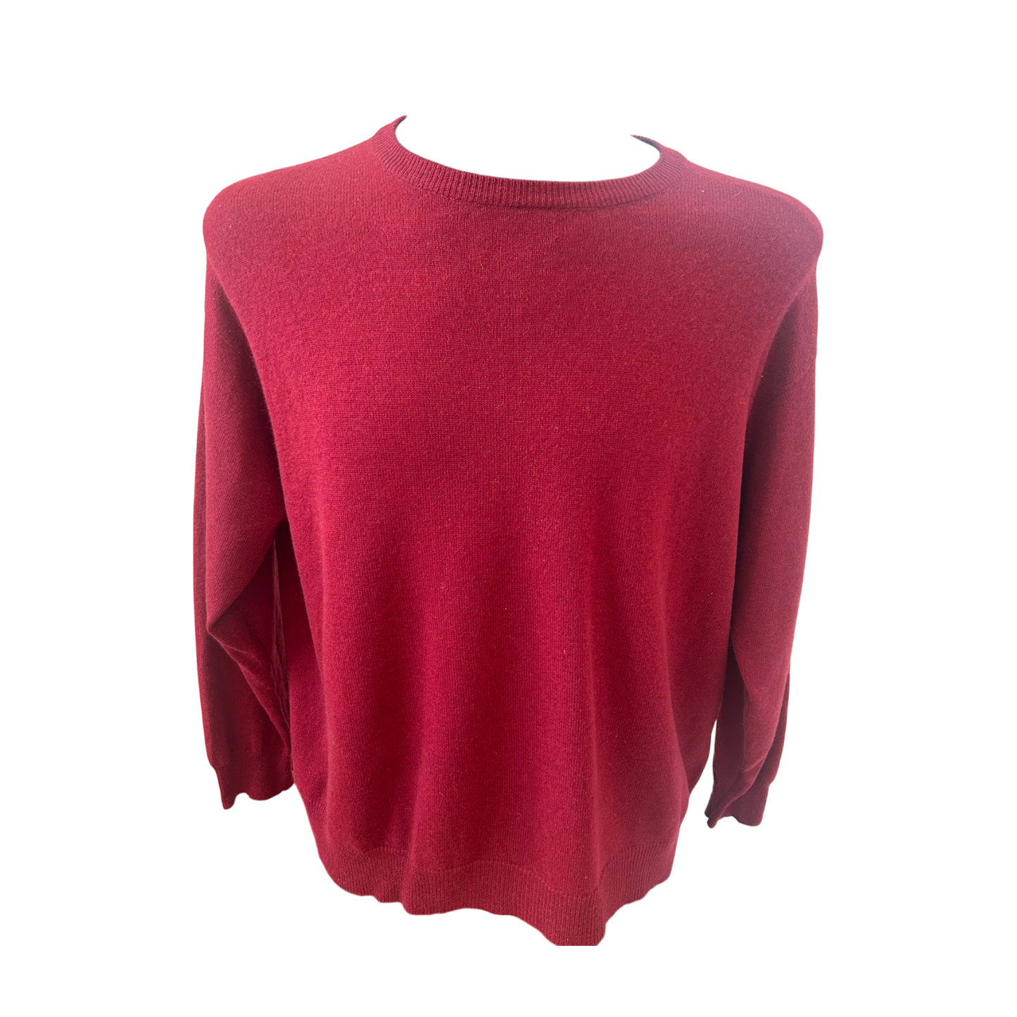 Herren Pullover XL Rot 100 Kamelhaar Rundhals Premium Strick Klassisch
