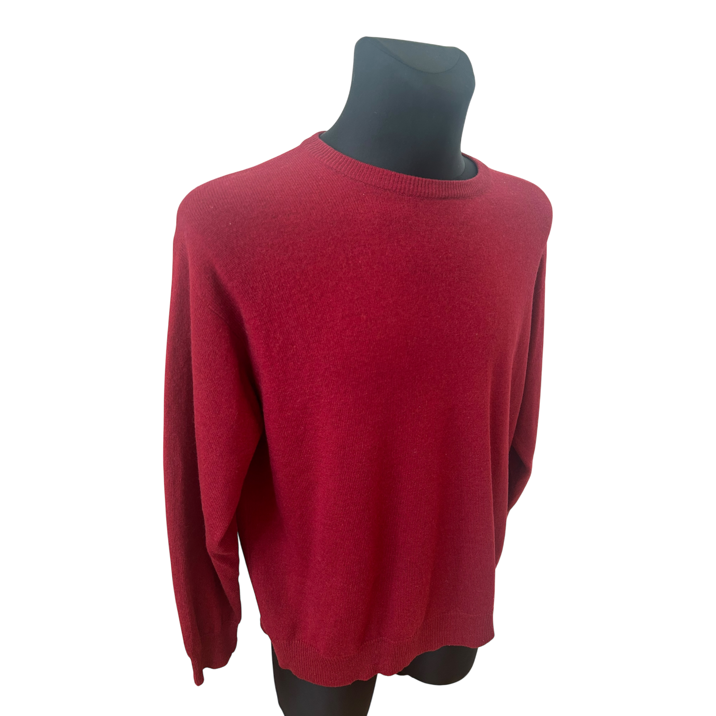 Herren Pullover XL Rot 100 Kamelhaar Rundhals Premium Strick Klassisch