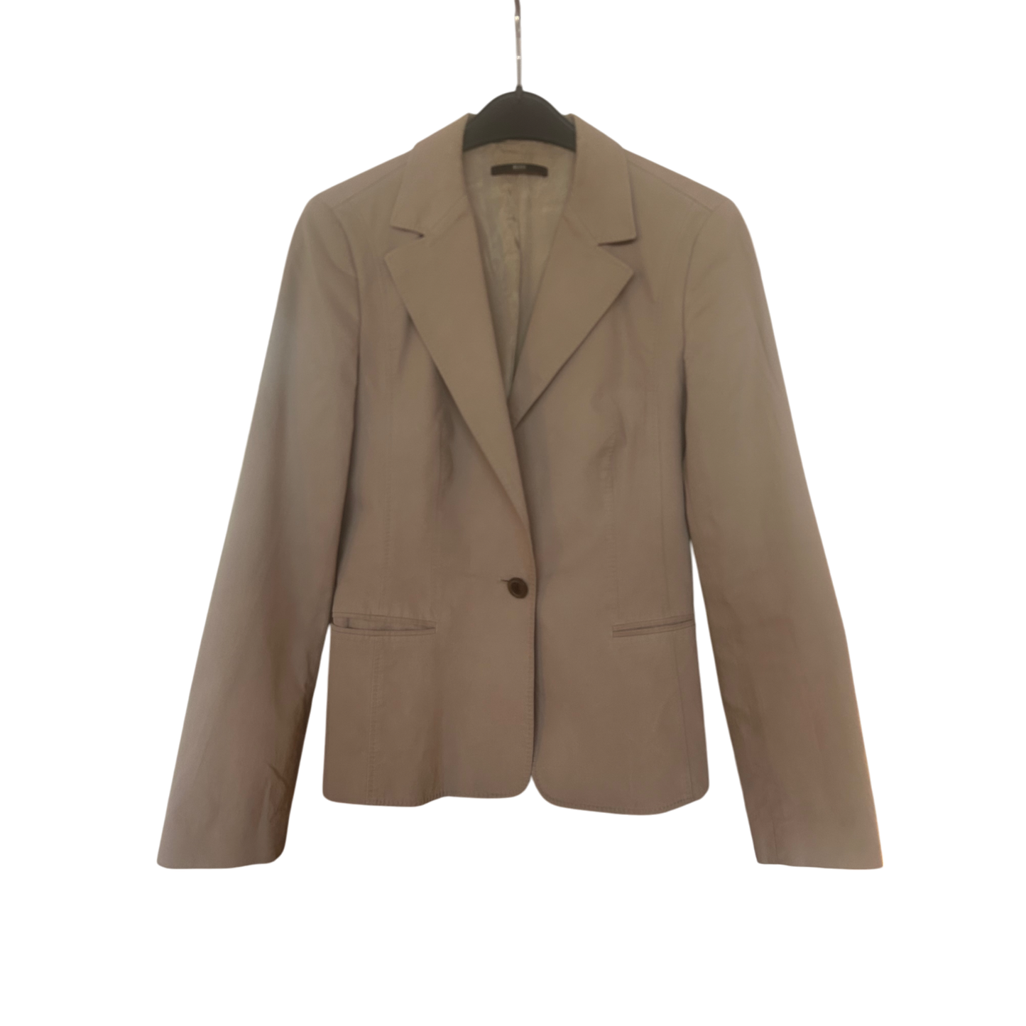 🌟 Boss Damen Blazer 38 – Baumwolle Beige, Elegant