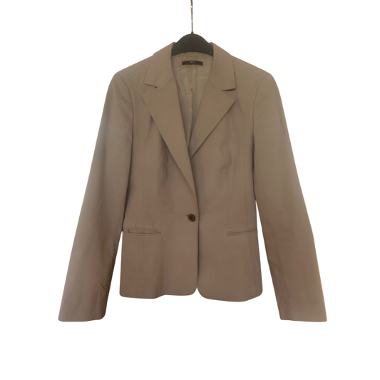 🌟 Boss Damen Blazer 38 – Baumwolle Beige, Elegant