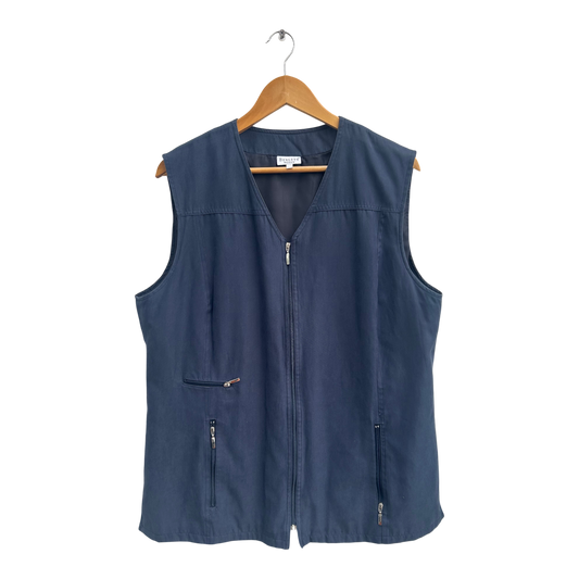 Bexleys Woman Weste Damen Gr 44 Dunkelblau Leicht Reißverschluss Taschen