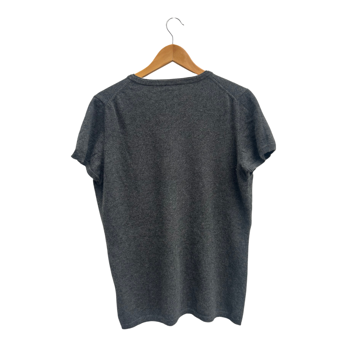 YSS Cashmere Pullunder Damen Gr L Grau 100 Kaschmir V-Ausschnitt Weich Elegant