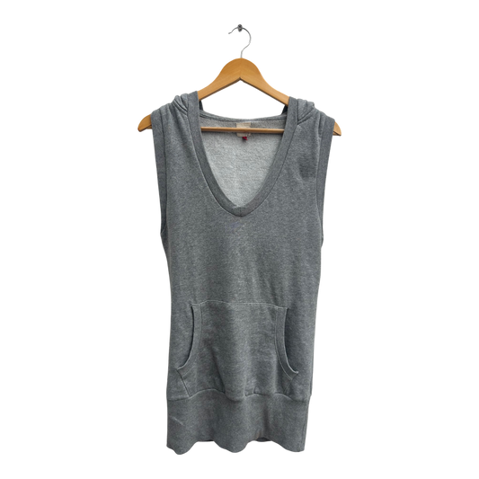 Only Longtop Damen Gr S Grau Kapuze Ärmellos Sportlich Weich Hoodie Look