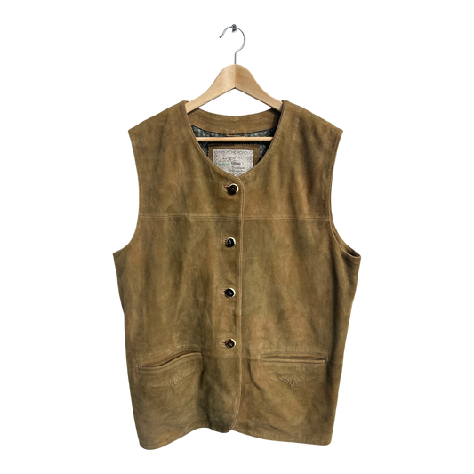 Hochstein Trachtenweste Herren Gr 54 Braun Wildleder Echtleder Klassisch