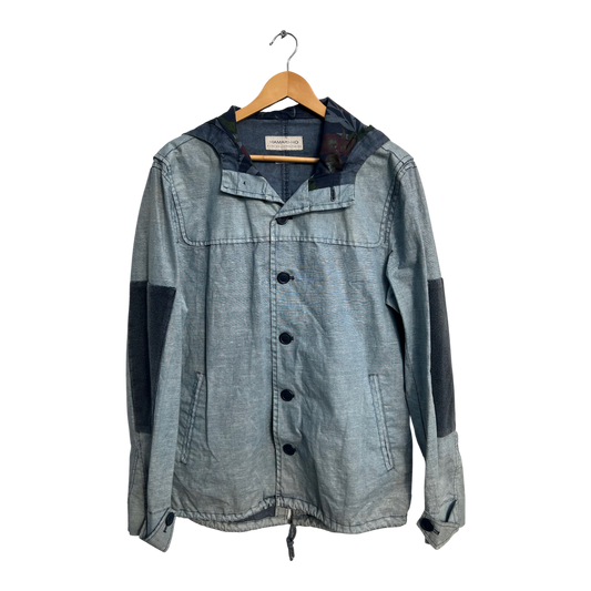 Hamaki Ho Jacke Herren Gr L Hellblau Baumwolle Designer Italien Ungefüttert Modern